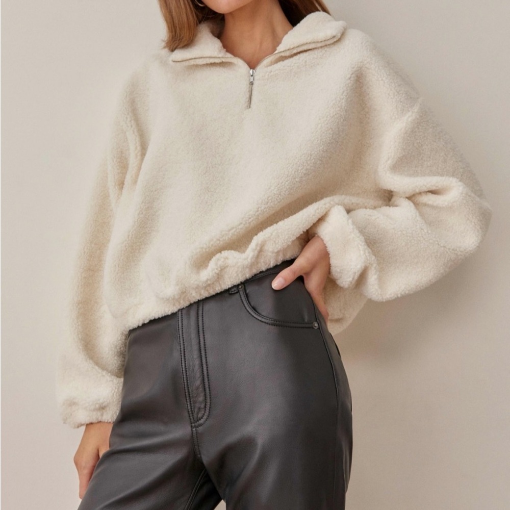 Reformation Fleece Half Zip Sweater
